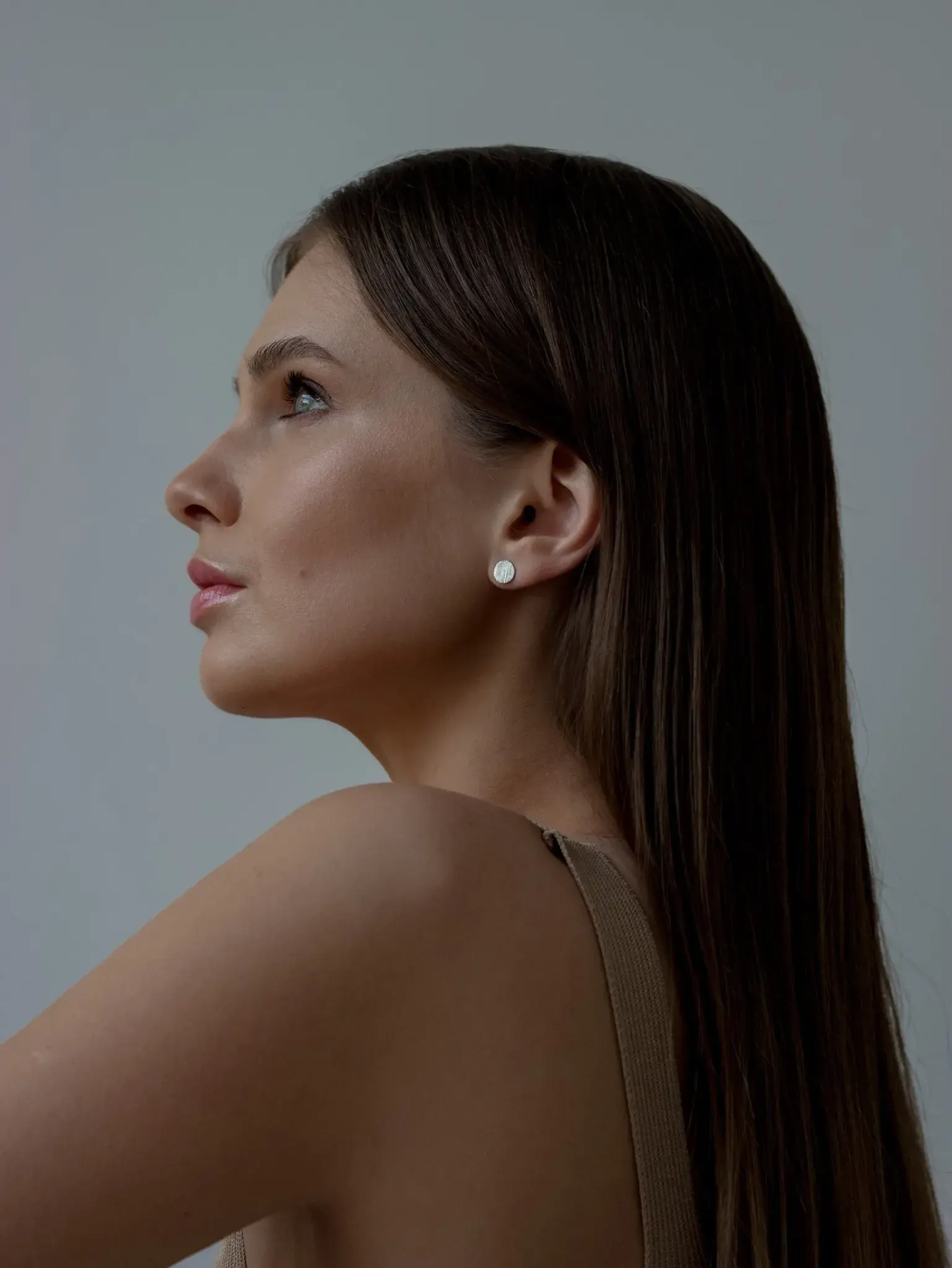 Сатиновые серьги-пусеты Круг