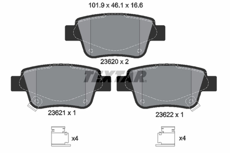 TEXTAR - 2362002-TET - Brake Pad Set, disc brake