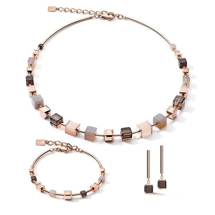 Колье Coeur de Lion Rose Gold Brown 5059/10-1100 цвет розовый, коричневый, золотой, мульти, бежевый
