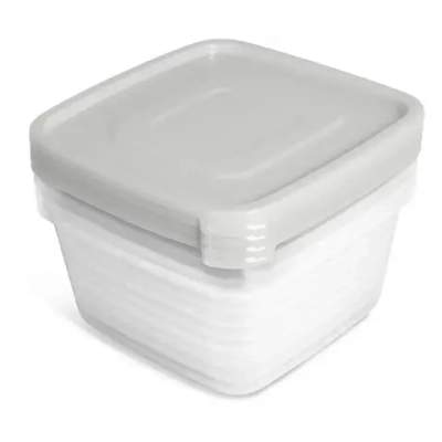 Контейнер для продуктов (СВЧ) Унико квадратный 0,9л набор 4шт. С214 (комплект 16 шт)