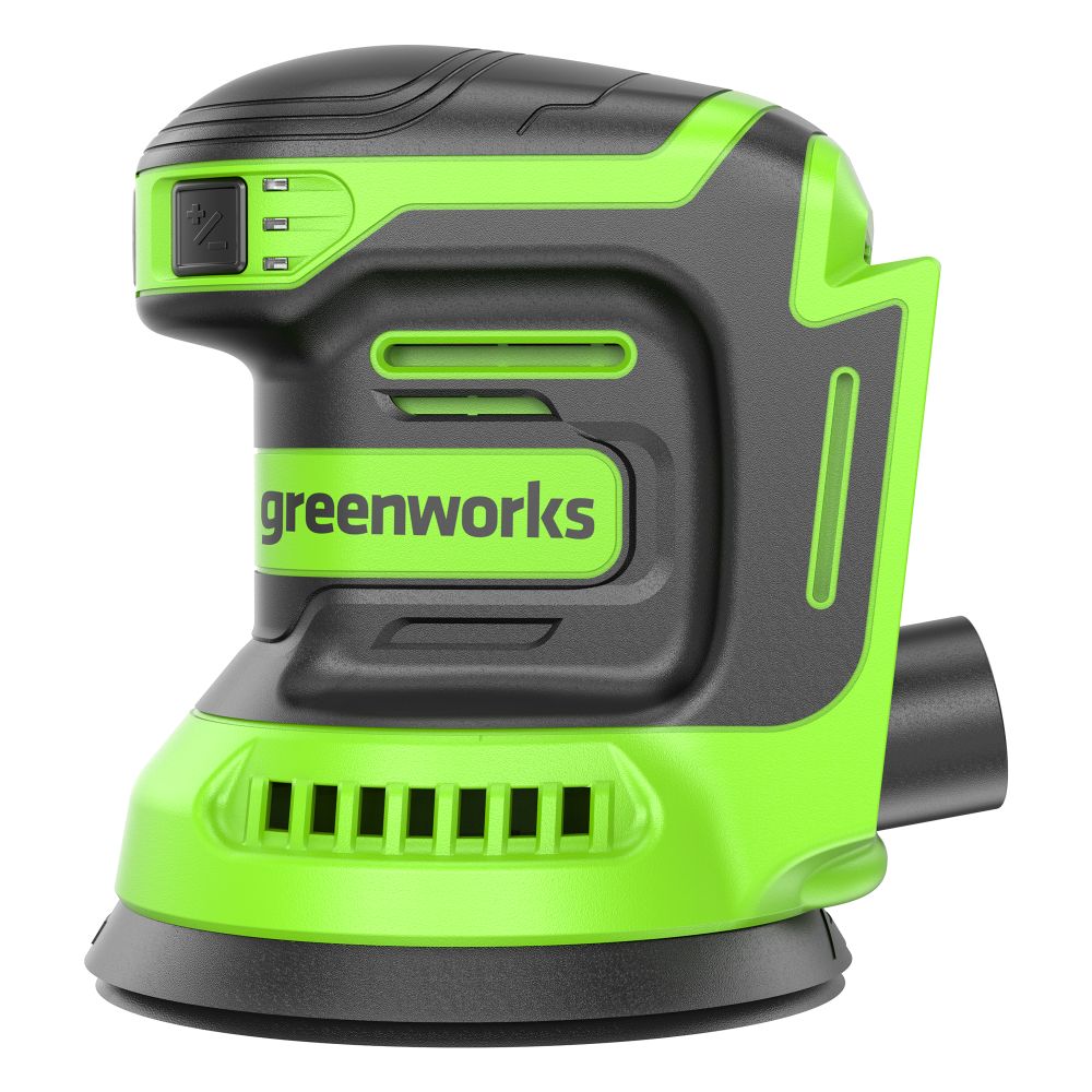 Эксцентриковая шлифмашина акк. Greenworks OS325, 24V, 125 мм, 5000-8000-11000 об/мин, амплитуда 2.4 мм, без АКБ и ЗУ (3100907)