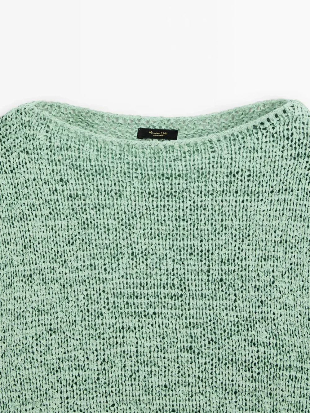 Massimo Dutti Свитер с вырезом-лодочкой, зеленый