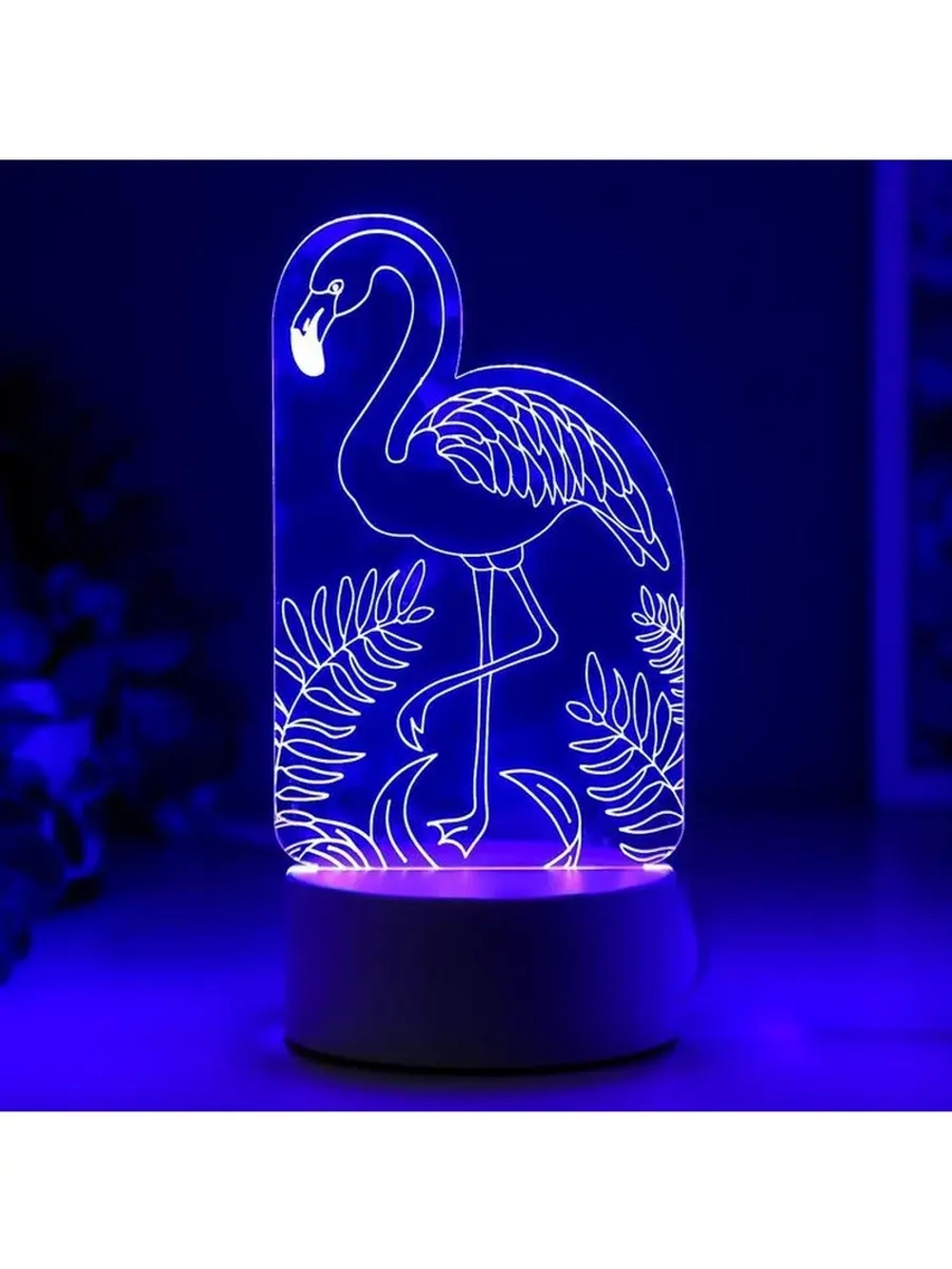 Светильник 3D ночник RISALUX «Фламинго», LED RGB, от сети, 9