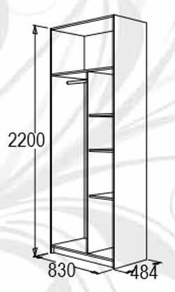 Шкаф двухстворчатый «Флагман-4» (венге/дуб млечный), ЛДСП, Фант-мебель, г. Волжск