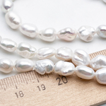 Жемчуг бусины, размер около 8,5-10*7-8 мм, цена за 10 шт (1/4 нити)