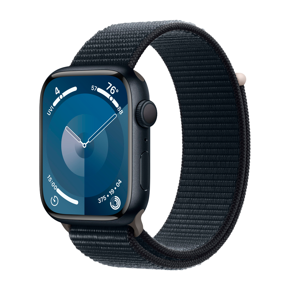 Умные часы Apple Watch Series 9 GPS, 45mm, Aluminium Case with Sport Loop, Midnight (Тёмная ночь)