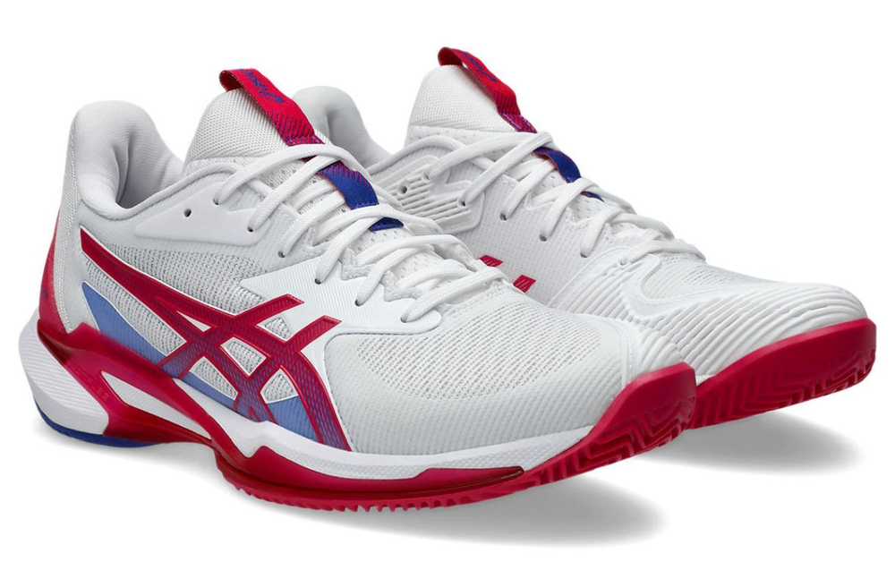 Женские Кроссовки теннисные Asics Solution Speed FF 3 Clay - белый/ярко-розовый
