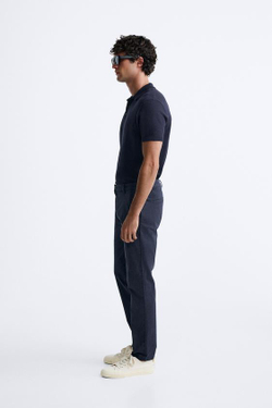 ZARA БРЮКИ ЧИНОС SKINNY FIT, МОРСКОЙ СИНИЙ