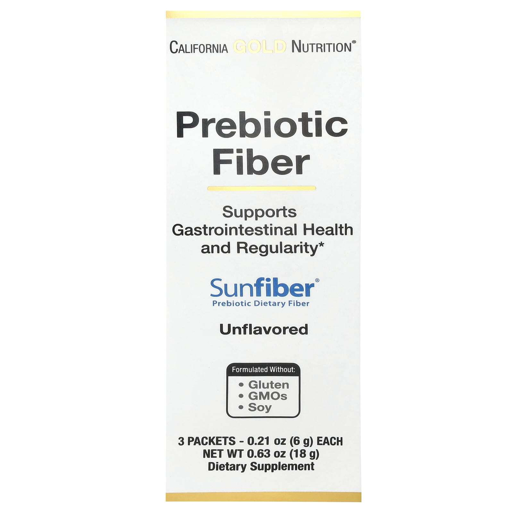 California Gold Nutrition, пребиотическая клетчатка, 3 пакетика, по 6 г (0,21 унции)