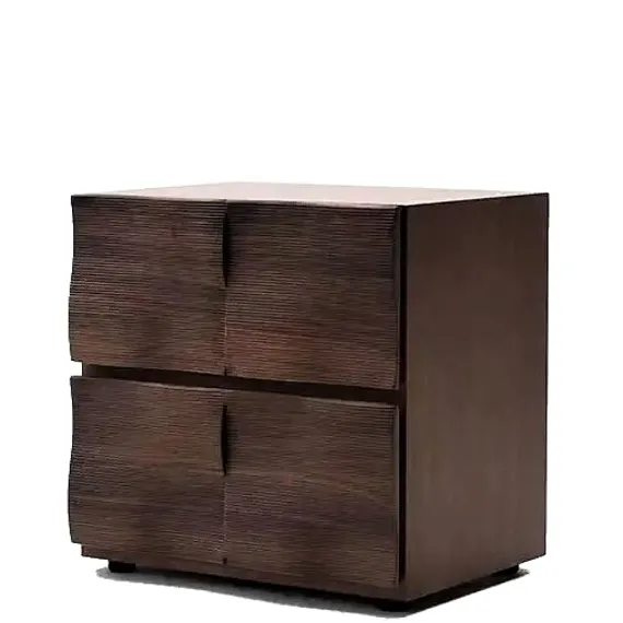 Прикроватная тумбочка Kioto с двумя ящиками, орех