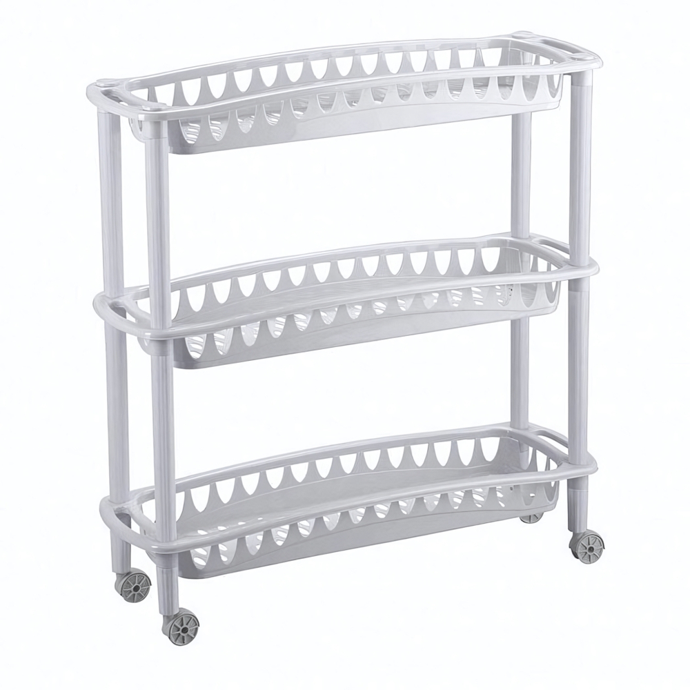 Этажерка узкая "джулия" 3 полки 590х180х610 мм (светло-серый)