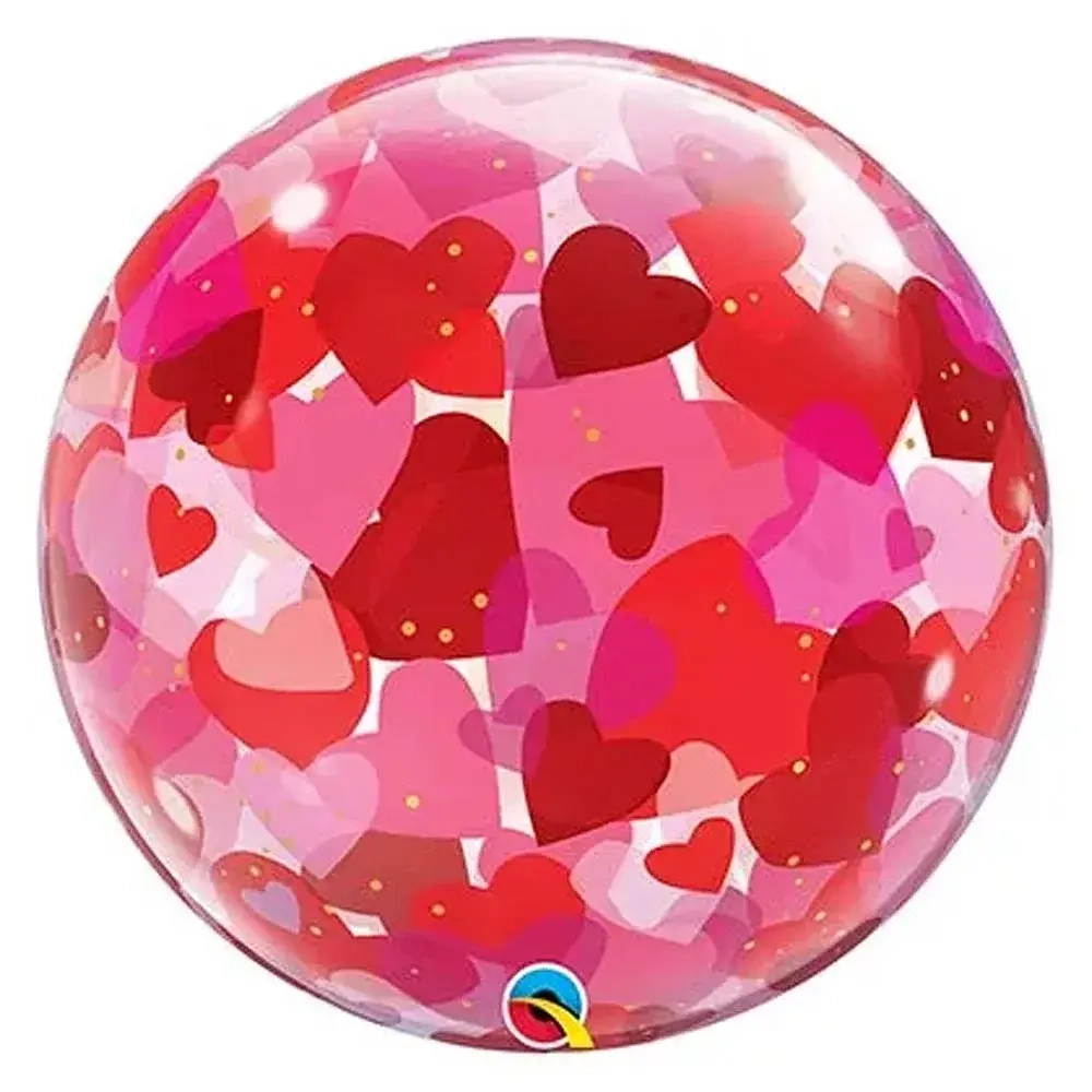 Шар BUBBLE LOVE YOU Конфетти сердец, 56см