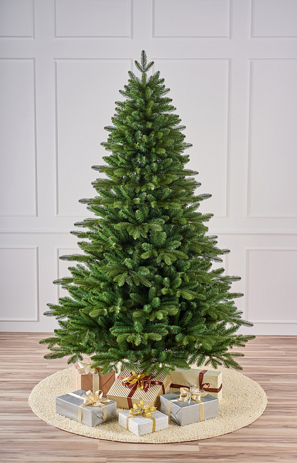 Ель искусственная Ленинградская 2,7 м ПРЕМИУМ подставка металл Литые ветки+Пленка ПВХ МаксКристмас