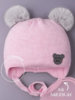Шапка для девочки зимняя вязаная с ушками