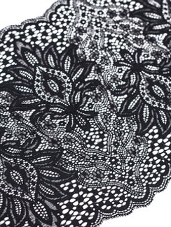 01-60 Кружево шантильи 22 см, черный