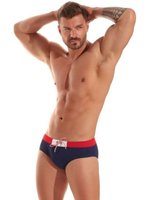 Мужские пляжные плавки в морском стиле (Размер: L) (Цвет: голубой)