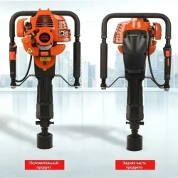 Двухтактный бензиновый буровой станок для забивки свай модели Lanmo 52, 1900 Вт/6500 об/мин, с 85 встроенными втулками