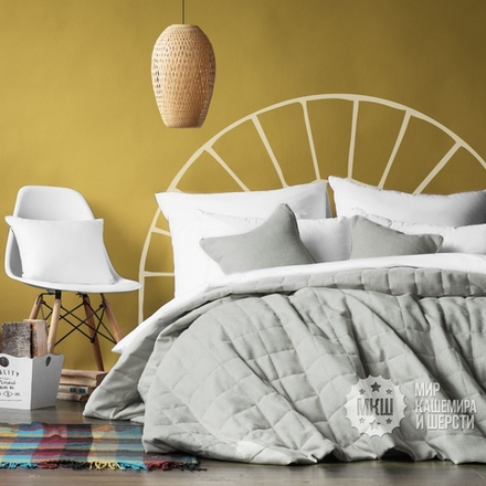 Покрывало на кровать под лен ДЖЕРРИИ (арт. BL02-274-05) - серое