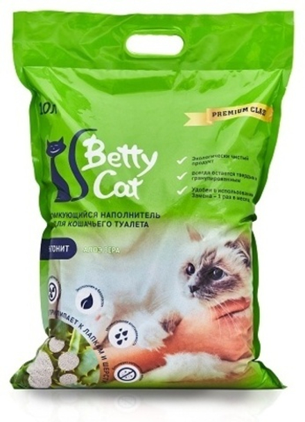 Наполнитель Betty Cat 10л Алоэ-вера Бентонитовый