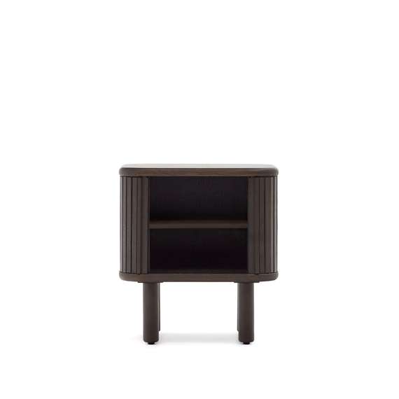 Mailen Прикроватная тумбочка из ясеневого шпона с темной отделкой 50 x 55 см