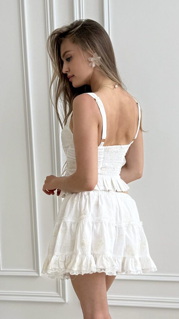 Топ корсет из хлопка с рюшами