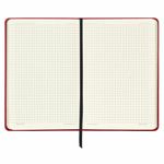 Блокнот в клетку с резинкой А5 (148x218 мм), 80 л., под кожу красный BRAUBERG "Office", 111030
