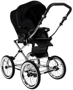 Детская коляска Roan Bass Next Classic d14 2.0 2 в 1 BSNC/95/2 Caviar/Black/руч.Cappuccino