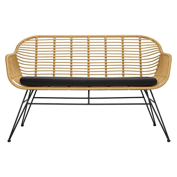 Кушетка Vetle Bent, 125х68 см, светлый ротанг