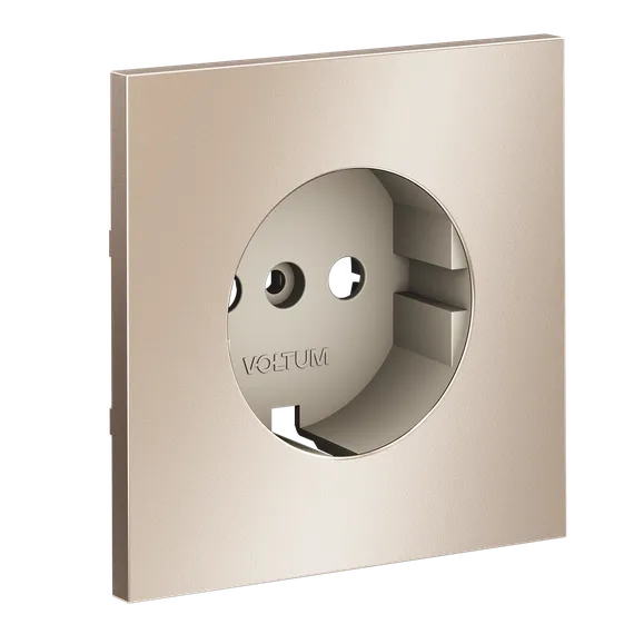 Накладка для розетки с заземлением, S70 Metal (платина) vlsm000610
