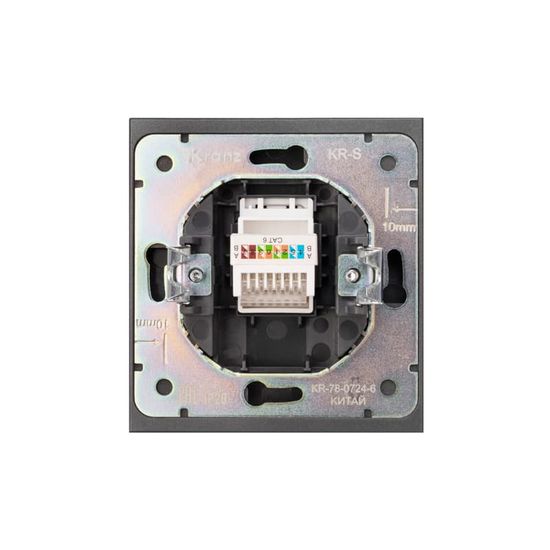 Розетка STRONG компьютерная RJ45 кат6 с/у графит KRANZ