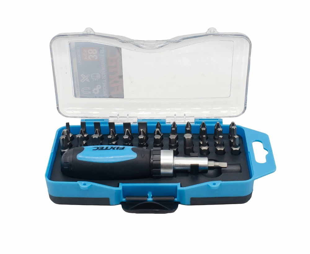 Отвертка Fixtec FHSDK3801, с набором бит, 38 шт, сталь CR-V