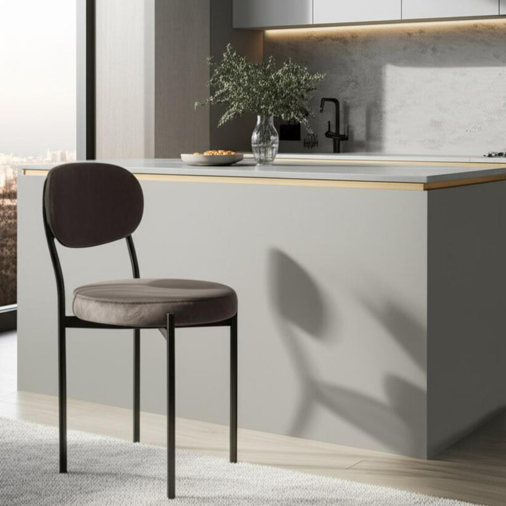 Стул REVO (mod. 7033) / 1 шт. в упаковке ткань/металл, 47х54х82 см, высота до сиденья 47 см, темно-серый barkhat 14/черный