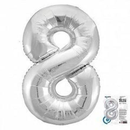 Р Цифра 8 Slim Серебро (40''/102 см)
