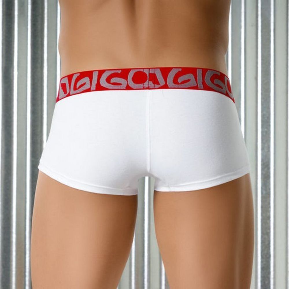 Мужские трусы хипсы красные с белой резинкой Gigo Traditional White Red