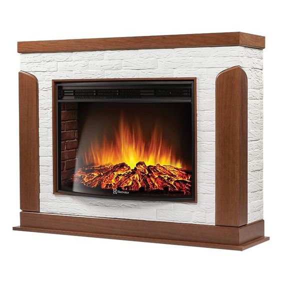 Каминокомплект: Очаг Electrolux EFP/P-3020LS, портал Prestigio 30 камень белый, шпон дуб — (1)