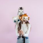 Шар (9''/23 см) Мини-фигура, Голова, Милый Котенок, Белый, 1 шт.