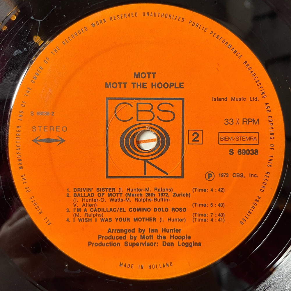 Винтажная виниловая пластинка LP Mott The Hoople (Holland 1973)