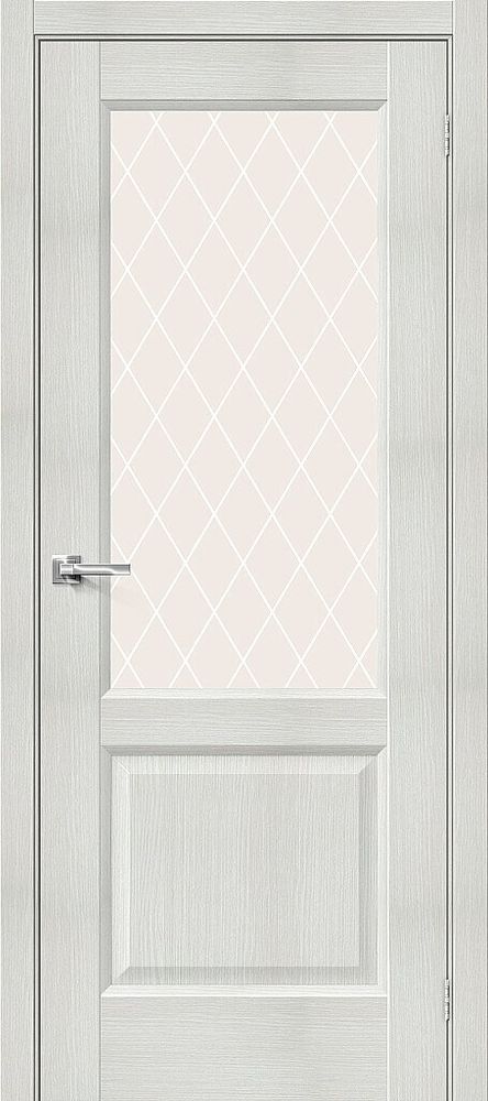 Дверь Неоклассик-33 / Цвет Bianco Veralinga / Стекло White Сrystal / Двери Браво