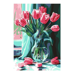 Картина по номерам 20*28,5см "Розовые тюльпаны" (Lori)