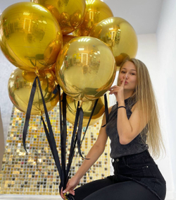 Воздушные шары сфера золото №1555