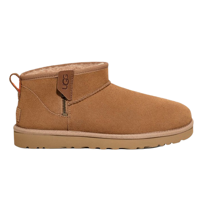 UGG CLASSIC ULTRA MINI ZIP BOOT CHESTNUT