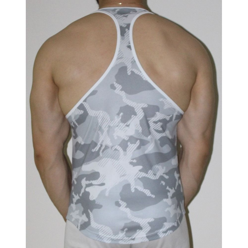 Мужская майка серой камуфляжной расцветки (Размер: M) (Цвет: белый)