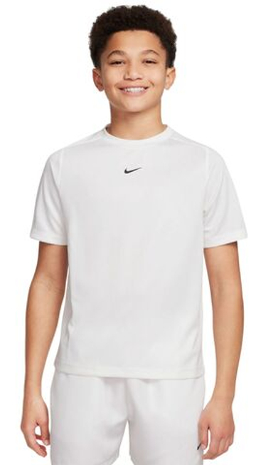 Детская теннисная футболка Nike Boys Multi Dri-FIT Short-Sleeve - white/white/black