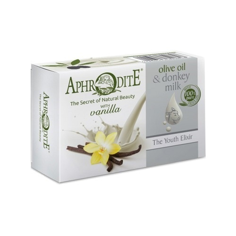 Оливковое мыло с молоком ослиц и ароматом ванили Aphrodite Эликсир молодости