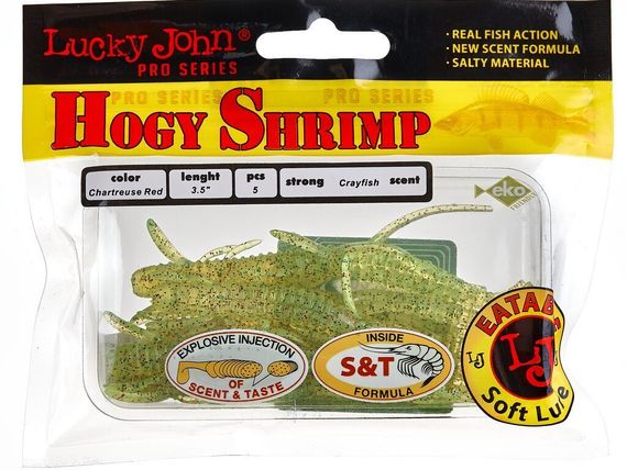 Виброхвосты съедобные LJ Pro Series HOGY SHRIMP 3.5in (8,9 см), цв. S15, 5 шт.