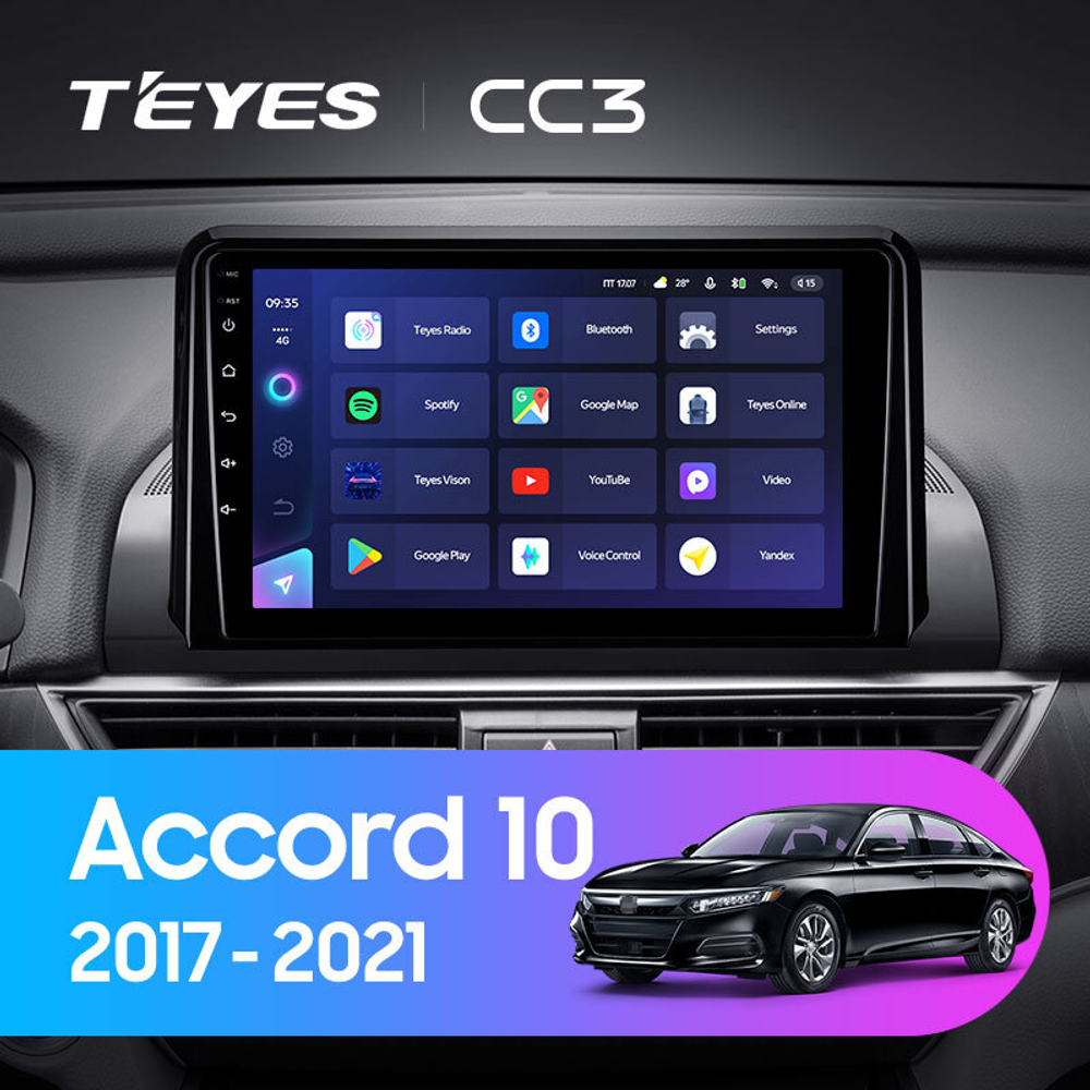 Teyes CC3 9" для Honda Accord 10 CV X 2017-2021