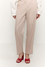 Брюки прямые укороченные изо льна