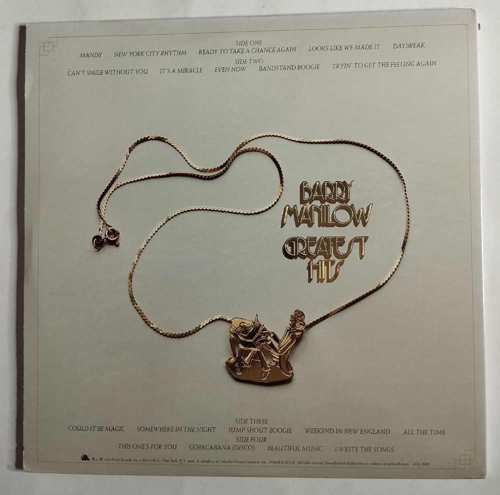 Винтажная виниловая пластинка LP Barry Manilow Greatest Hits (USA 1978)