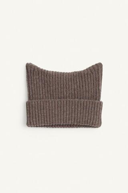 ZARA ВЯЗАНАЯ ШАПКА, КРОТОВО-КОРИЧНЕВЫЙ