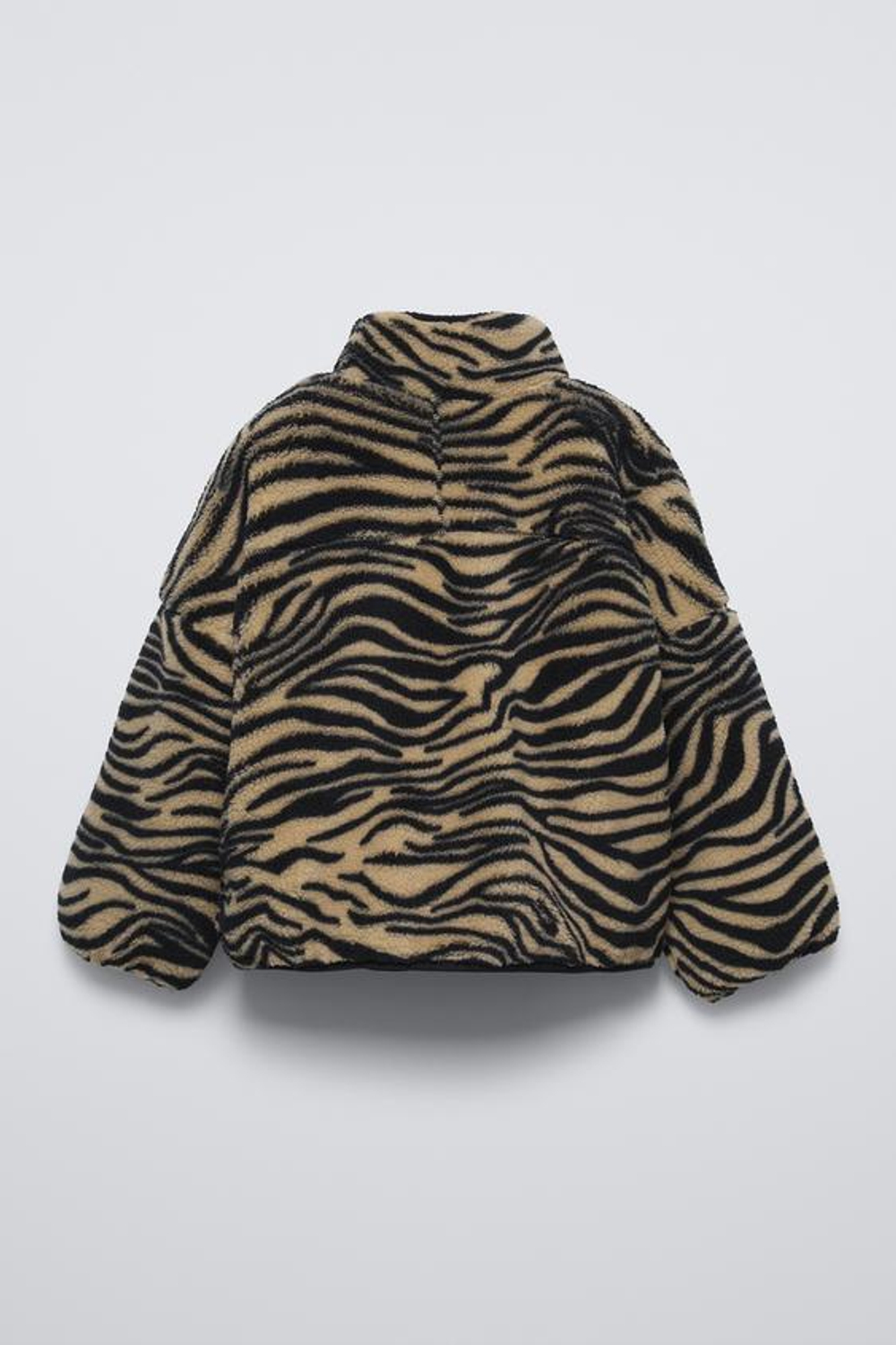 ZARA КУРТКА ИЗ ИСКУССТВЕННОЙ ОВЧИНЫ С ПРИНТОМ «ЗЕБРА», РАЗНОЦВЕТНЫЙ